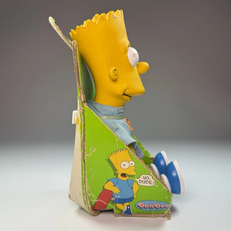 Muñeca de peluche Bart Simpson 1990 vintage con cabeza de vinilo - caja original Dan Dee - leer Foto 3 de 4