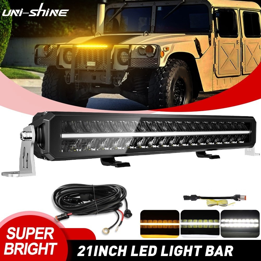 Barre LED homologuée avec feux de jour DRL blanc ambre 12V 24V pour camion et auto