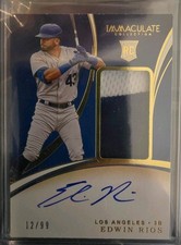 Edwin Rios 2020 Panini Immaculate Collection RC Patch AUTO /99 #105 DODGERS