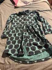 Tea Collection apple print shirt dress, Size 5 Teal Color
