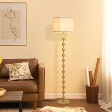 164cm Tall Floor Lamp Wooden Base Standard Free Standing Light Fabric Lamp Shade