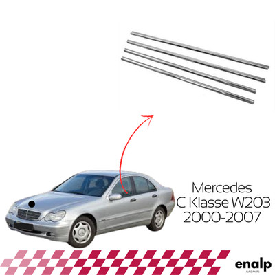 Chrome Windows Frame Trim 4 Pcs  For Mercedes C Klasse W203 2000-2007