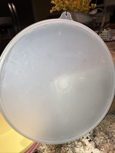 Vintage Tupperware Replacement Lid #230-26 Z Tab Made in USA 9" Sheer