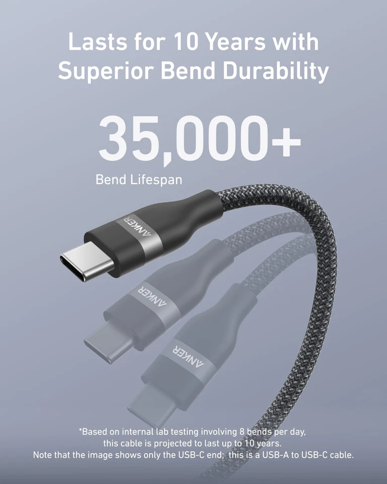 Anker Car Carplay Cable for iPhone 17 16 Pro Max Plus, Upcycled Braided USB A to - Image 3 of 4