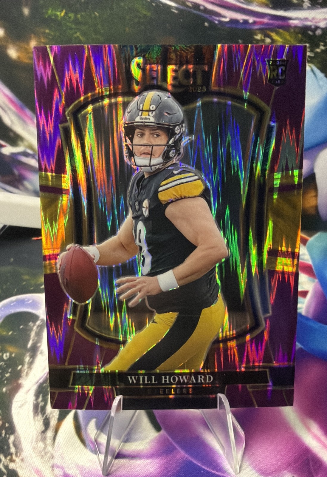 2025 Panini Select - Premier Level Will Howard #152 Purple Shock Prizm /699 (RC)