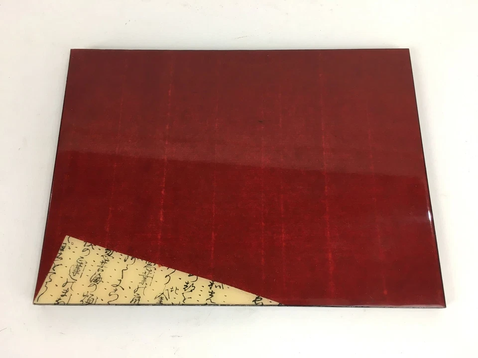 Alfombra de exhibición japonesa con soporte para muñecas Hina de colección madera roja rectángulo ID406 Foto 2 de 4