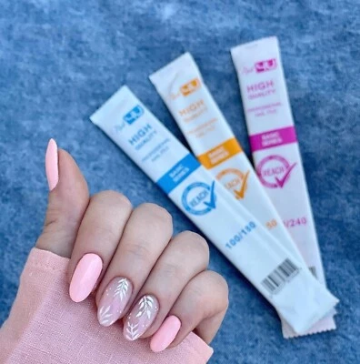 Half Moon Professional Nail Files Curved Best Emery Boards Set Acrylic Gel Tips