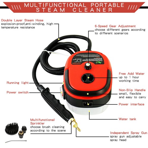 2500W High Temp Pressurized Steam Cleaner Machine Kitchen Portable