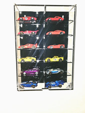 HOTWHEELS 1/64 scale 12 car wall mount display clear case Black backing
