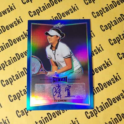 YI CHEN 2016 Leaf Metal #18/50 Autographs BLUE Authentic Signature SP / RC AUTO