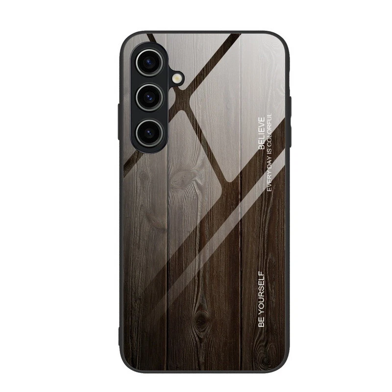 Wood Pattern Glass Phone Case for Samsung S24 Ultra S23 FE S22 A54 A53 A14