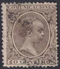 Spain 223 1889 - 1901 Alfonso XIII Pelón Used