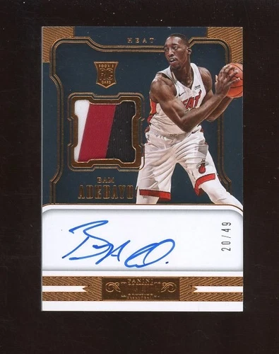 Bam Adebayo 2017-18 Dominion RPA RC Rookie GU 3-Color Patch AUTO 20/49