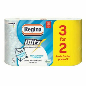 Regina blitz kitchen towel three ply 3for2 (8004260453172)
