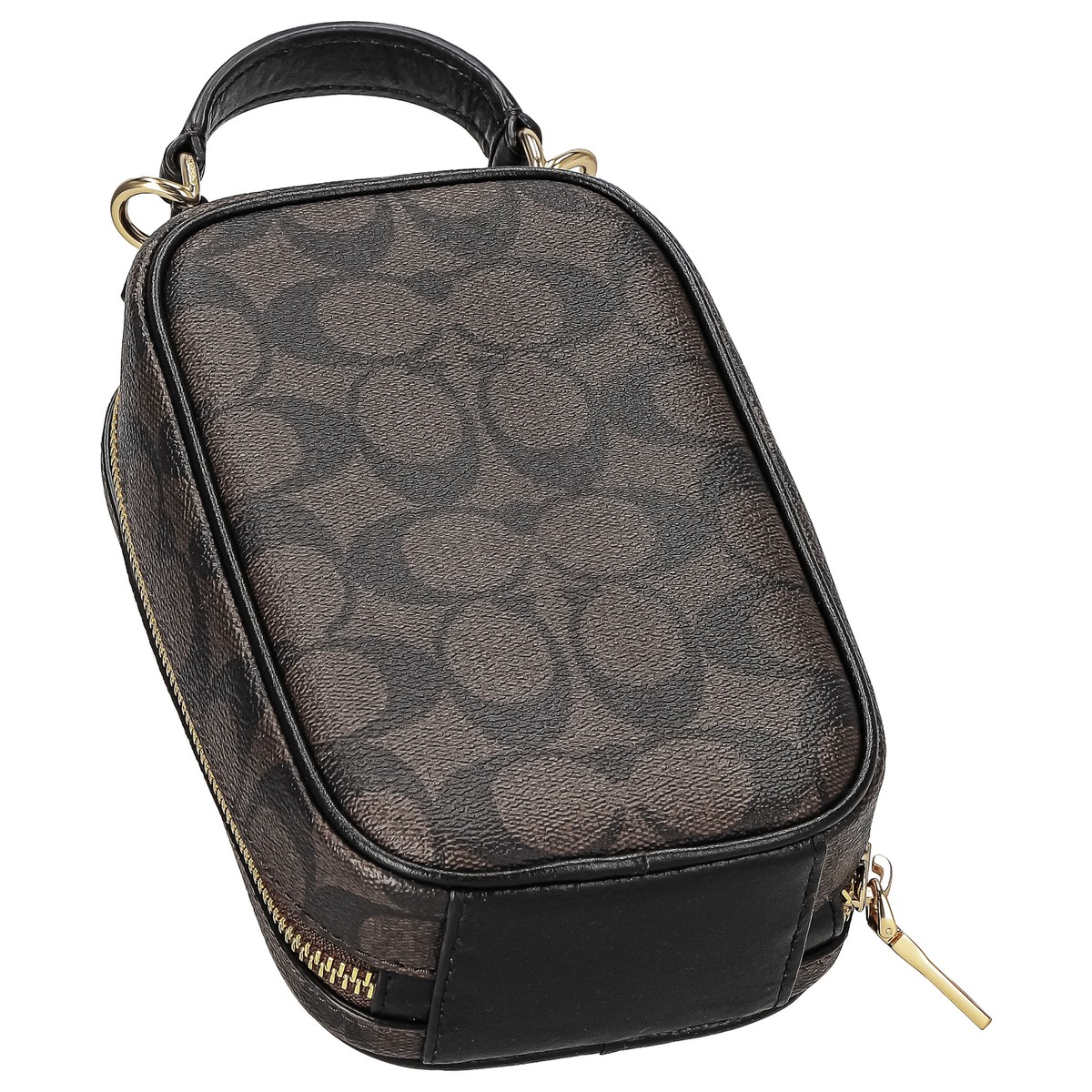 COACH EVA Phone Crossbody Signature Monogram Pattern Brown
