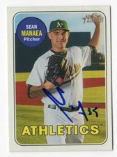 SEAN MANAEA Signed Autographed 2018 Topps Heritage Baseball Card Oakland A's #23