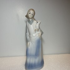 Vintage Sanbo Porcelain Girl With Dog. Shipped From USA