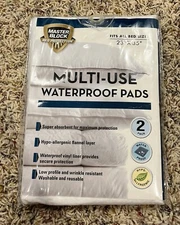Master Block Bed Protection Multi-Use Waterproof Pads 2 Pack Fits All Bed Sizes