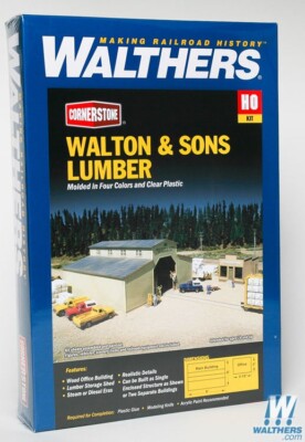 NEW Walthers Walton and Sons Lumber Company Kit HO Scale Train FREE US SHIP