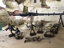 Soldatini Tedeschi Africankorps N7 Seconda Guerra Mondiale Dipinti A Mano 1/72