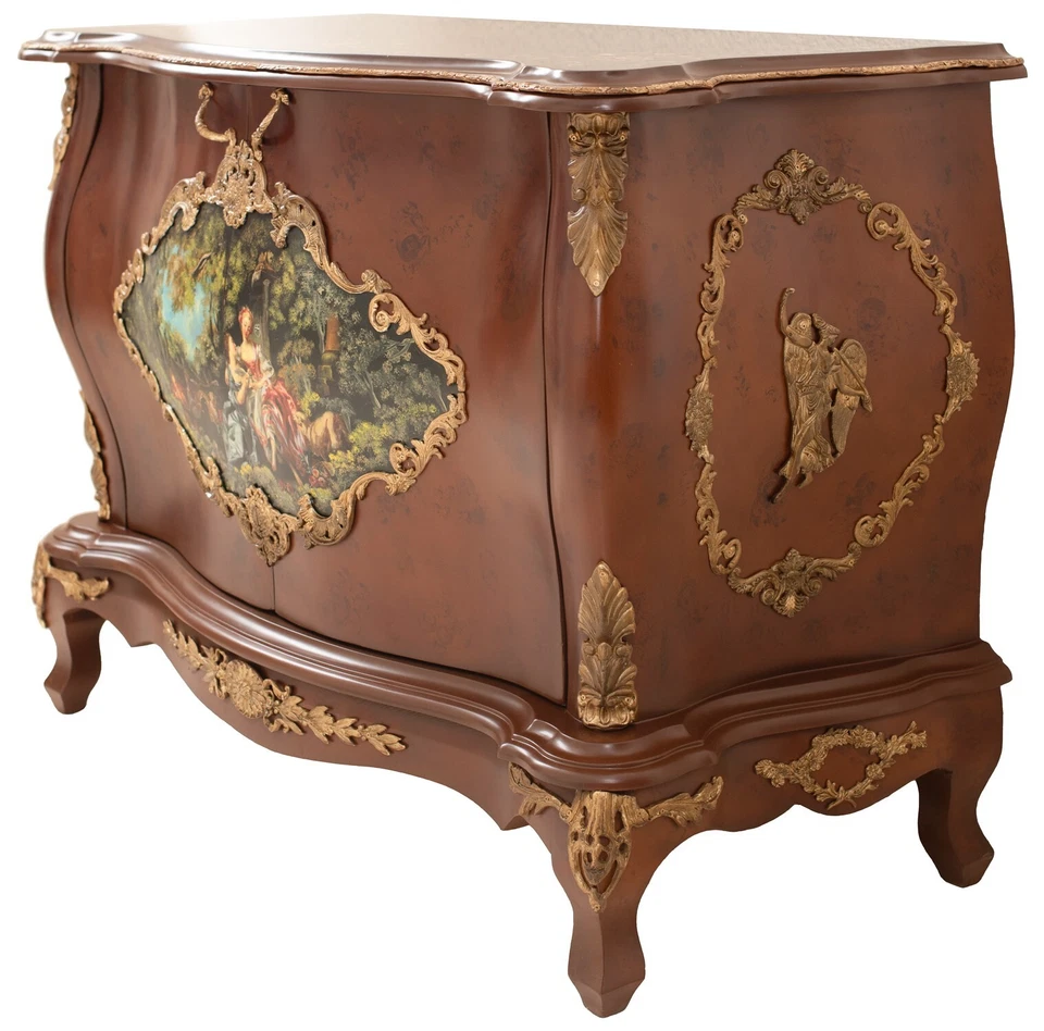 Aparador Antiguo Doble Puerta Amiko Buffet B015 / 116X59X85 Cm-Marrón Dorado Foto 3 de 4