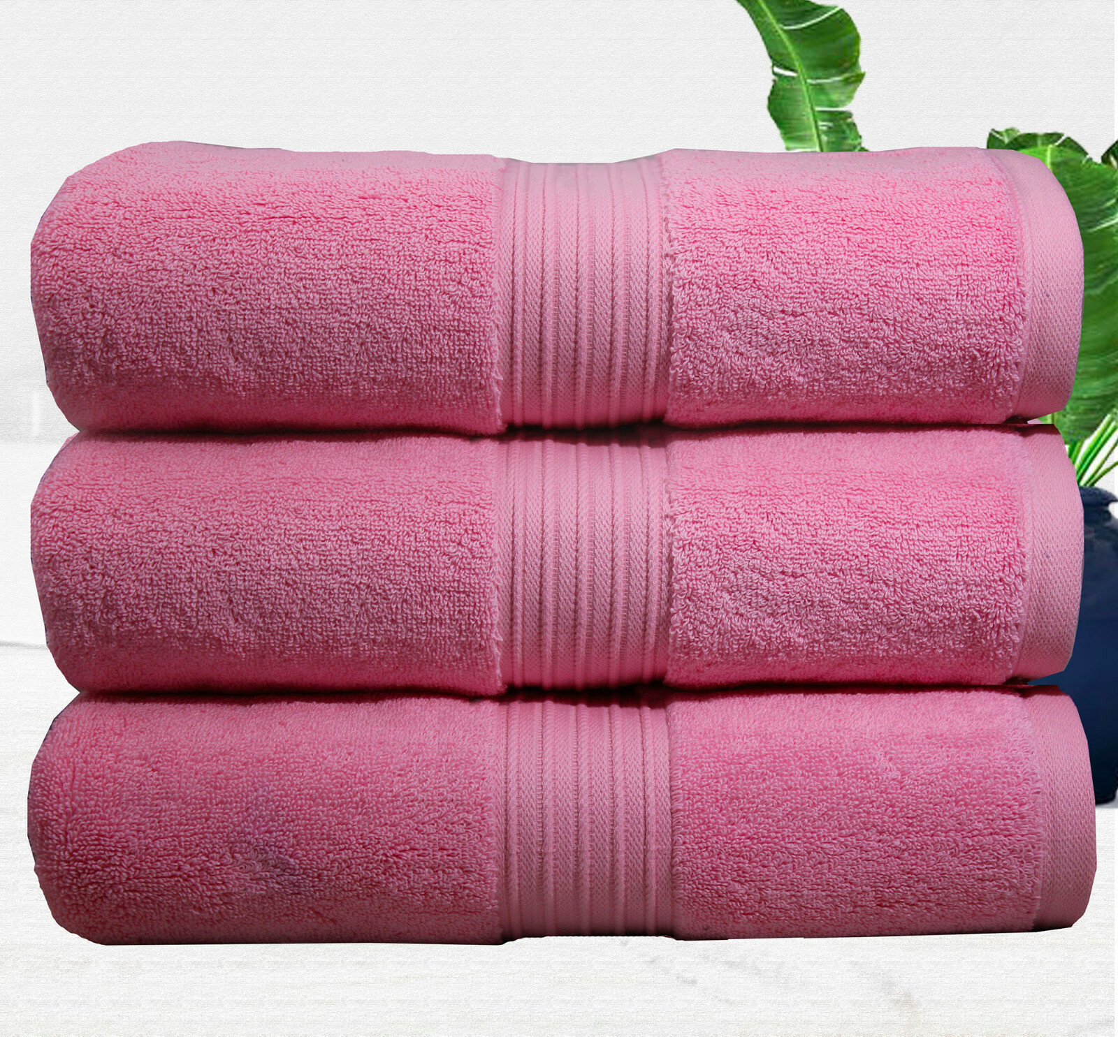 Pack of 3 Bath Towels 800 Gsm Premium Quality Egyptian Combed Plush