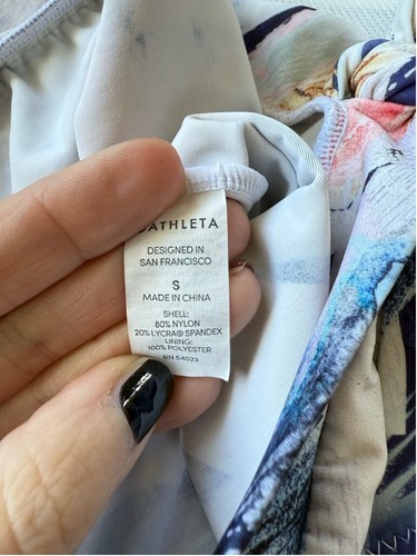 Tankini Athleta Azul Vivo Corbata Lateral Blusa Mujer’s Pequeño Top Natación Secado Rápido - Imagen 7 de 10