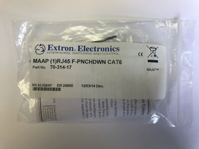 Extron One RJ-45 Female to Punch Down | CAT 5e Neutrik EtherCon | 70-314-19