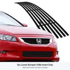 Fits 2008-2010 Honda Accord Coupe Bumper Stainless Black Billet Grille Insert