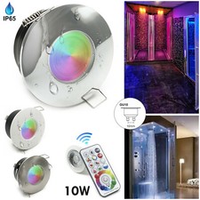 Faretto impermeabile IP65 LED RGB RGBW 10W cromoterapia box doccia bagno GU10