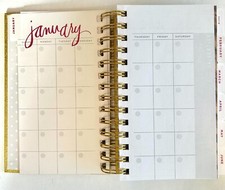 Heidi Swapp Gold Sparkle daily planner 5x7 Undated Calendar 12 Month Dividers