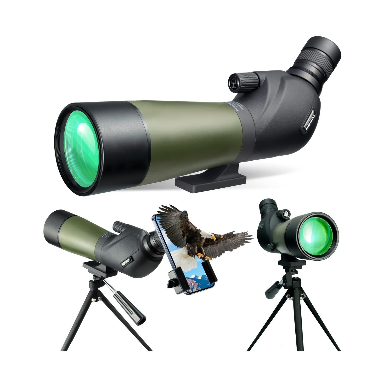 Gosky 20-60x60 HD Spotting Scope with Tripod, Carrying Bag and Scope ...