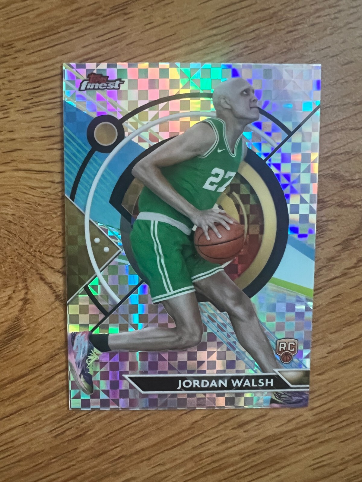 2023-24 Topps Finest Checkerboard Refractor #99 Jordan Walsh, Boston Celtics RC
