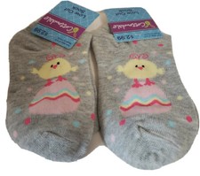 2 Pairs Of kids Grey Chick On Egg Socks Cottondale NWT size 10.5-4 Easter