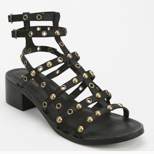 studded gladiator sandals block heel