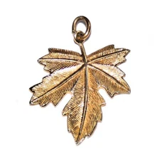 Vintage Deborah Tree of Life Pendant Maple Leaf Gold Tone Signed
