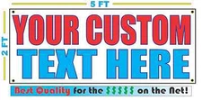 CUSTOM TEXT 4 WORDS Banner Sign NEW 2X5 
