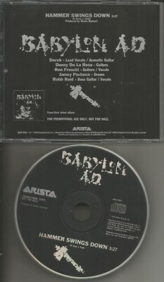 BABYLON A.D. Hammer Swings Down 1989 PROMO DJ CD Single HARD ROCK GLAM METAL AD