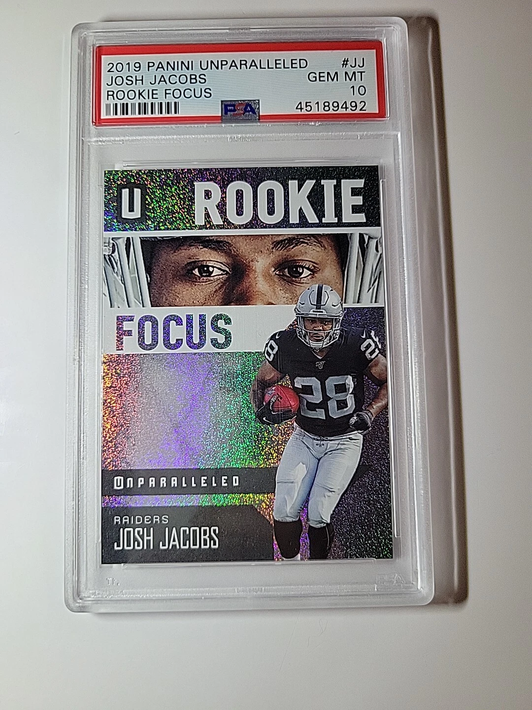 Josh Jacobs Panini Unparalleled Rookie Focus #RFJJ Base