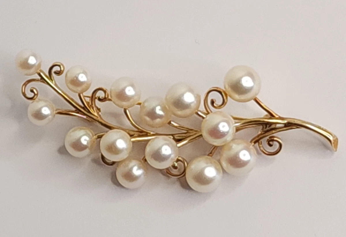 Mikimoto Pearl 14k Yellow Gold Fine Brooches & Pins for sale | eBay