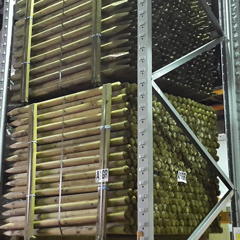 Round Wooden Fence Posts 1.2m x 50mm Dia Pointed Treated Tree Stake Wire Fencing - Image 3 of 4