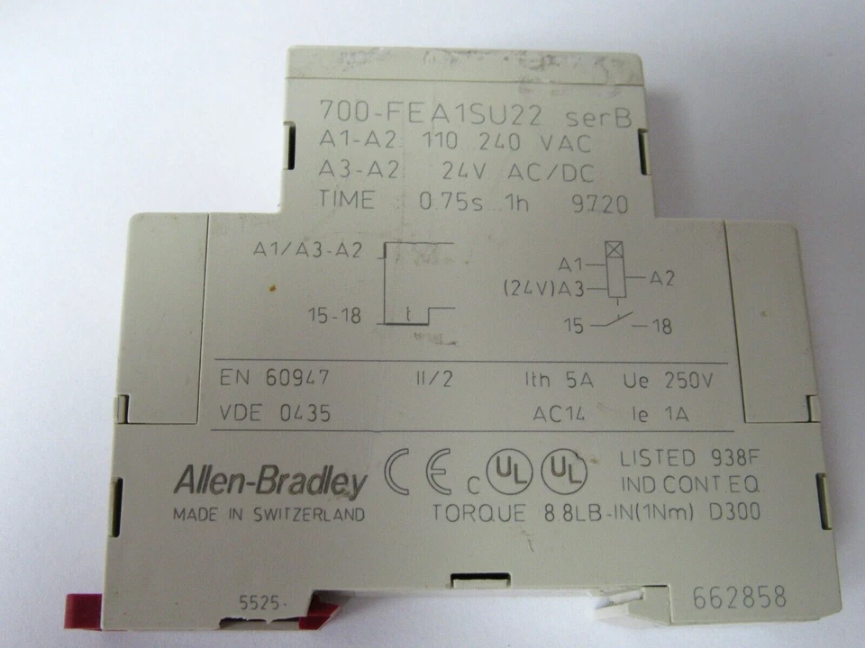 ALLEN-BRADLEY FEA1S 700-FEA1SU22 SER B TIMING RELAY - Image 2 of 4