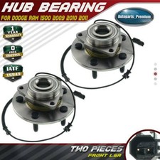 2x Conjunto de buje y cojinete de rueda delantera con sensor ABS para Dodge Ram 1500 2009-2011