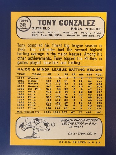 Tarjetas de béisbol Topps 1968 completan tu conjunto que elijas #231 - 345 - Imagen 31 de 227