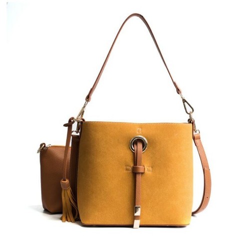 Borsa donna secchiello manici tracolla giallo ocra grande pelle sintetica  2388 | eBay