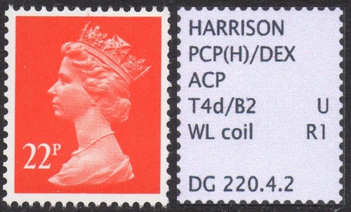 GB BOBINA VERTICAL ESPECIALIZADA 22p (WL) ÚNICA, MNH