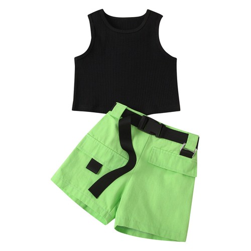 Kids Girls Summer Casual Outfit Knitted 