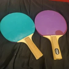 2 Vintage Stiga Ping Pong Paddles Purple Blue/Green  Play The Best Classic