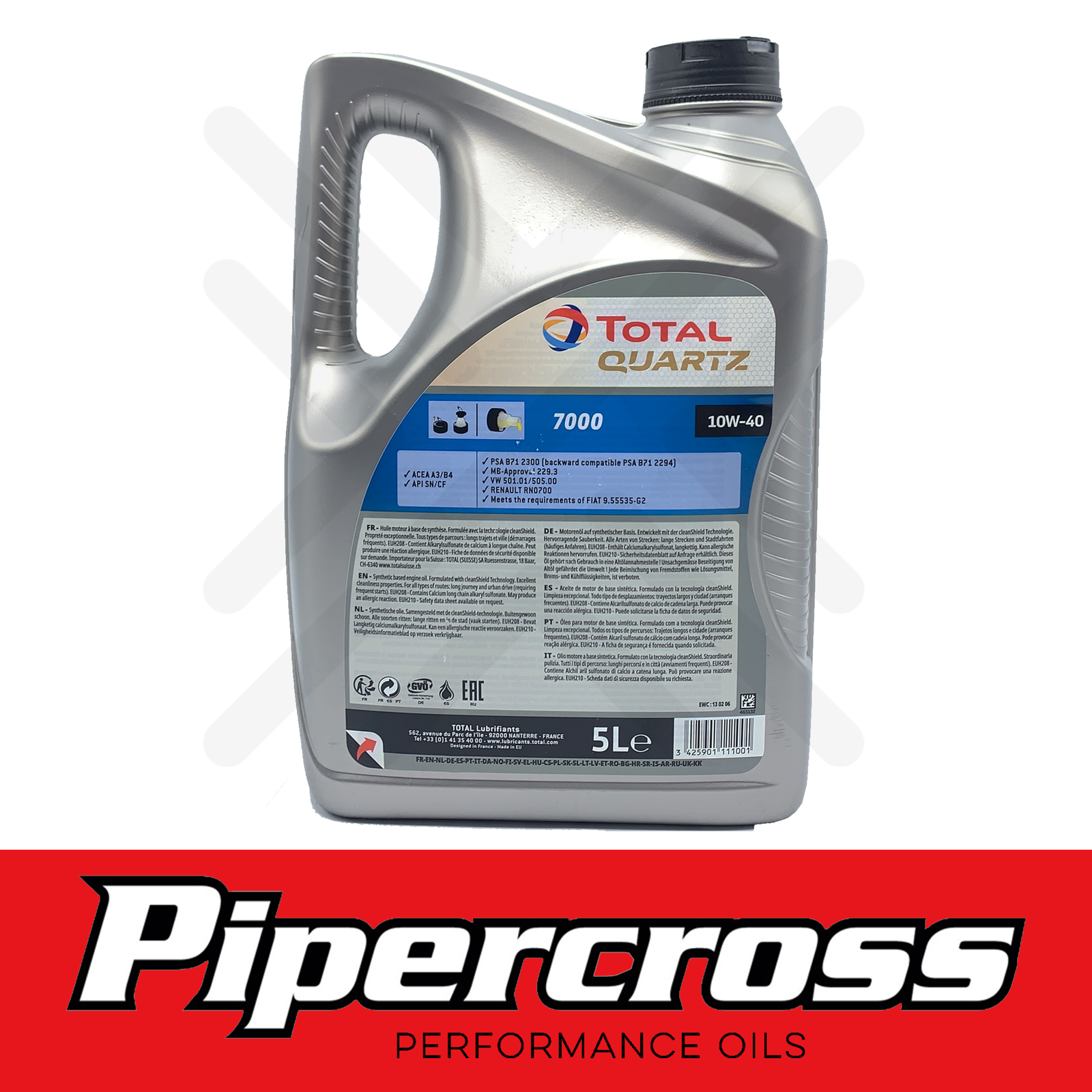 Total Quartz 7000 10W40 10 Litre 10L Car Engine Oil (2 X 5L) + 5L