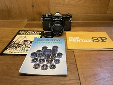 *Near Mint* Pentax Spotmatic SP Black Film Camera Super Takumar 55mm F/1.8 Lens